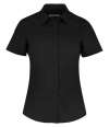 K241 KK241 Kustom Kit Ladies Short Sleeve Tailored Poplin Shirt Black colour image